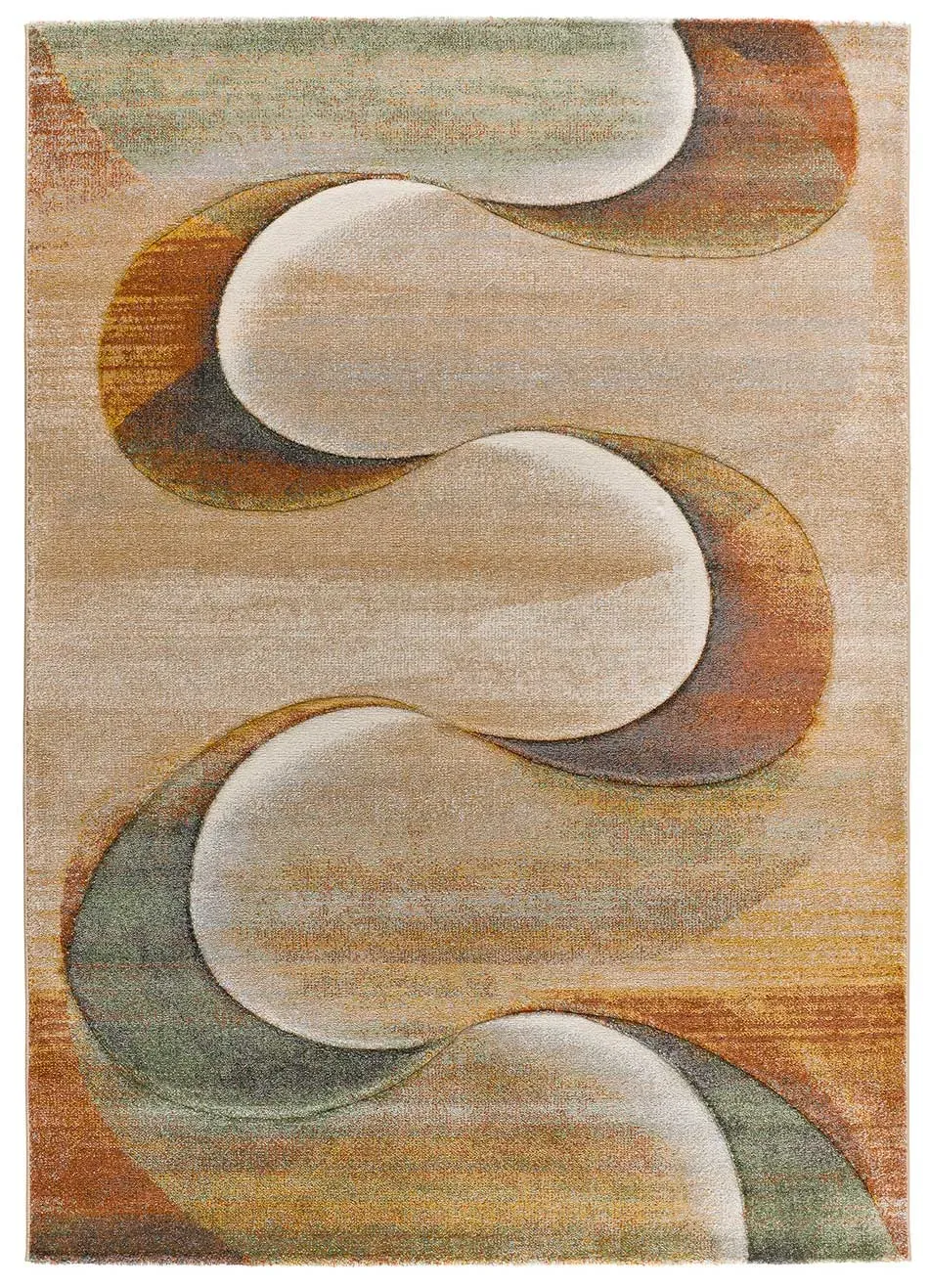 Tapis abstrait beige/terracotta/vert 160x230 cm