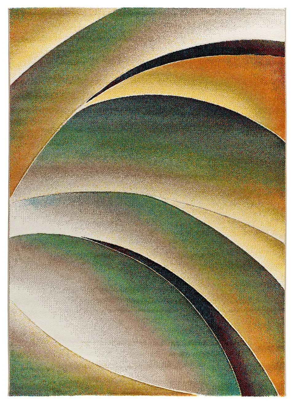 Tapis moderne vert/rouille/beige 140x200 cm