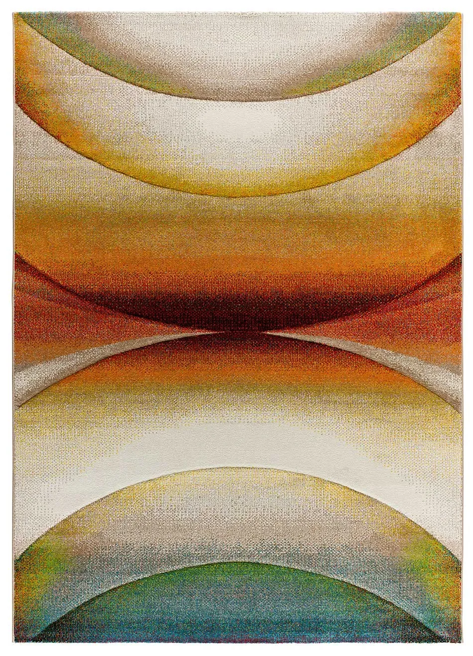 Tapis abstrait beige/rouille/vert 140x200 cm