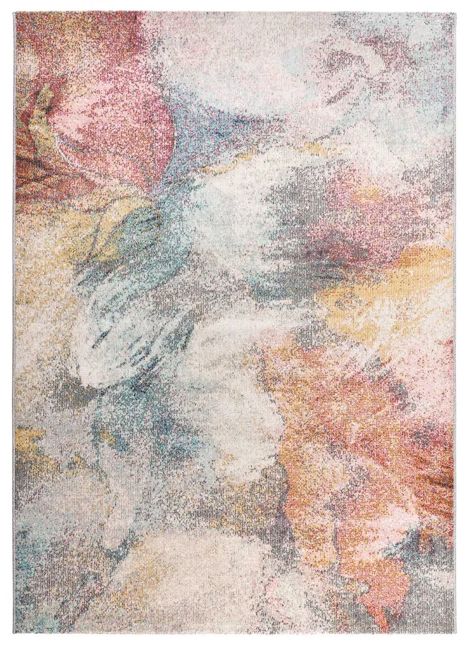 Tapis d'extérieur abstrait beige/rose/bleu 80x150 cm