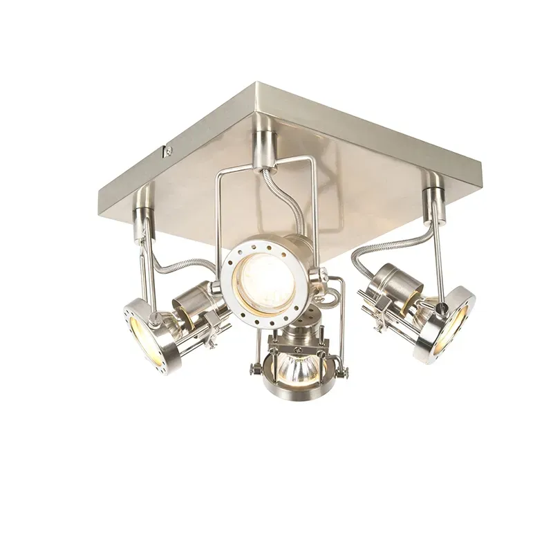 Projecteur industriel pivotant inclinable acier 4 lumières