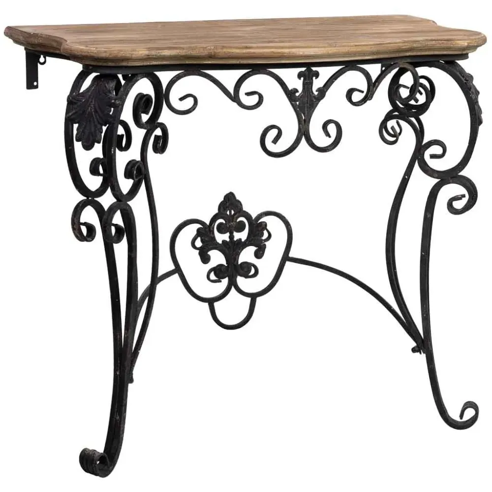 Console en bois et métal finition vieillie 87x41X80h cm