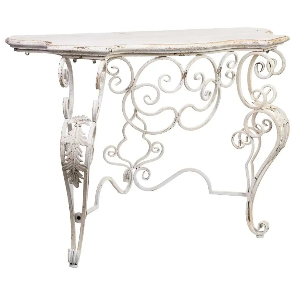 Console en bois et métal finition vieillie 114X43X80h cm