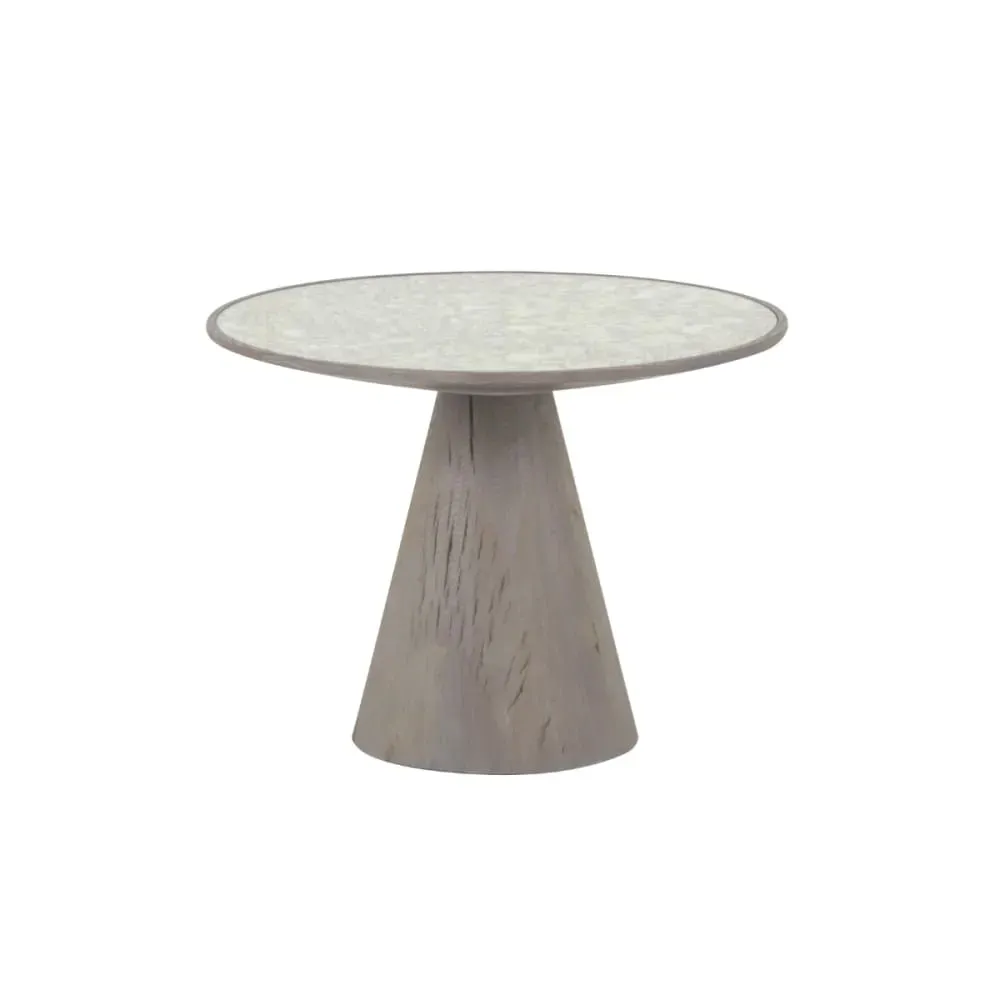 Bout de canapé en chêne et verre L60 cm