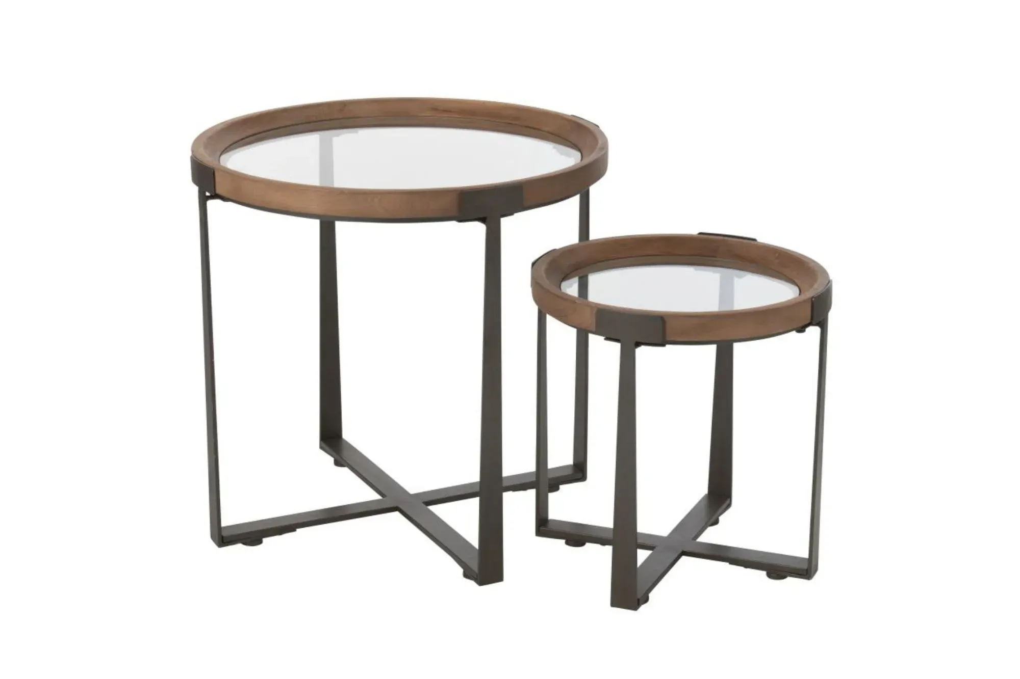 Set de 2 tables basses gigognes de style industriel d60