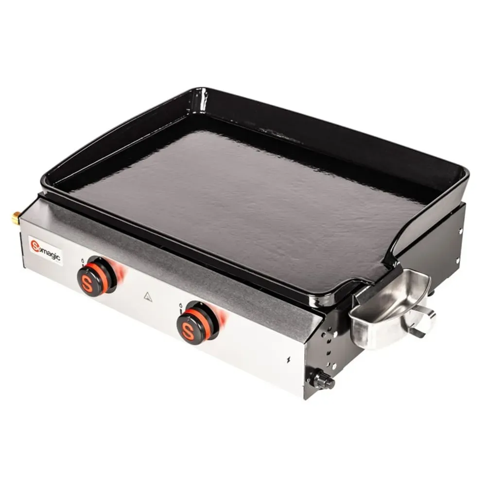 Plancha à gaz et à poser métal noir 69.5x49x22.5 cm