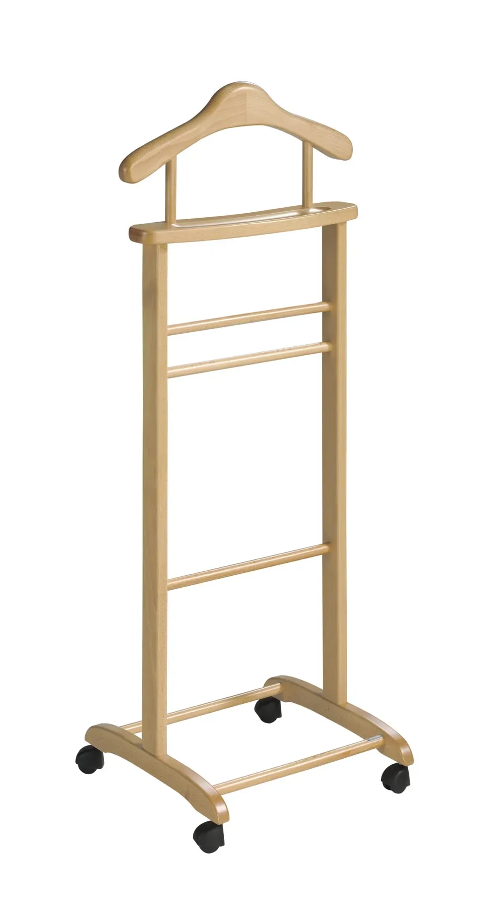 Valet de nuit en bois de hêtre naturel 110x45x34 cm