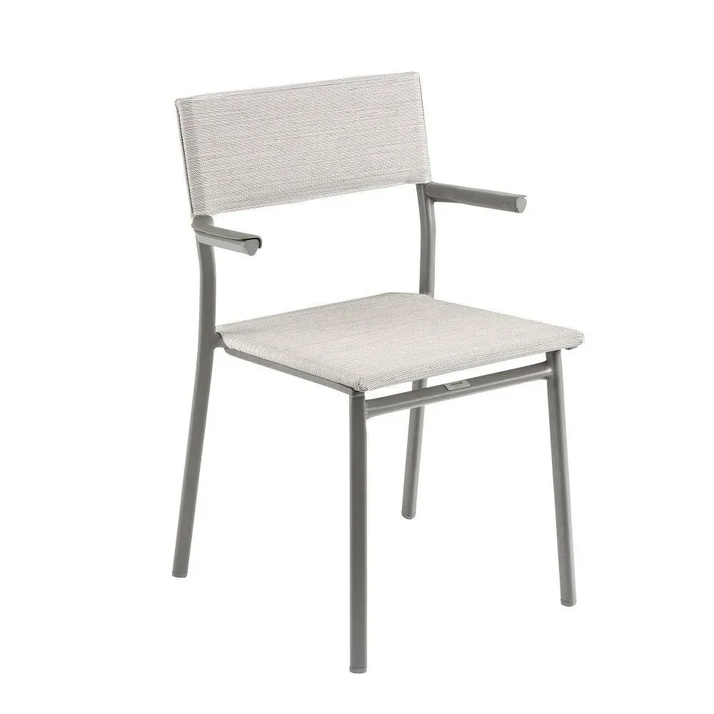 Fauteuil de jardin en acier gris L49xl58xH85