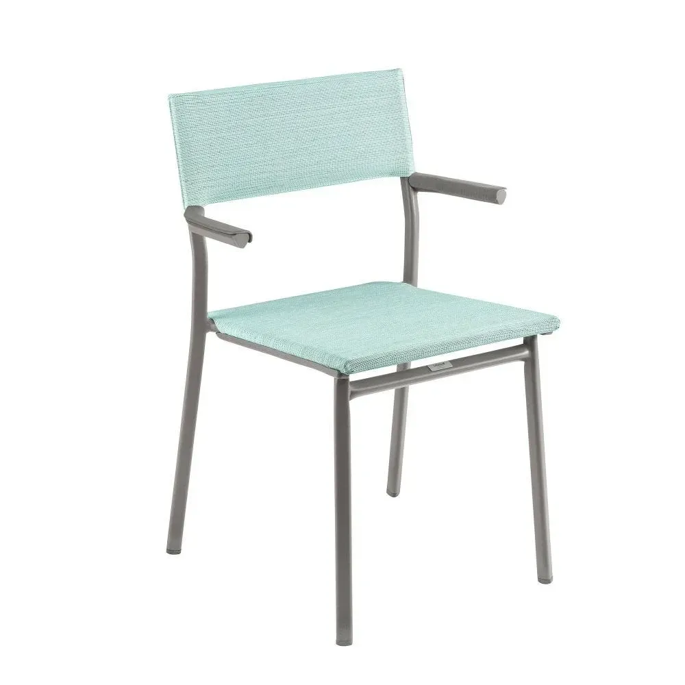 Fauteuil de jardin en acier bleu L49xl58xH85