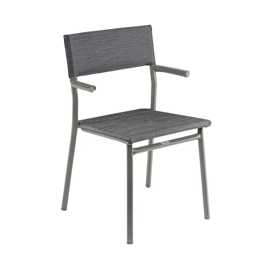 Fauteuil de jardin en acier gris L49xl58xH85