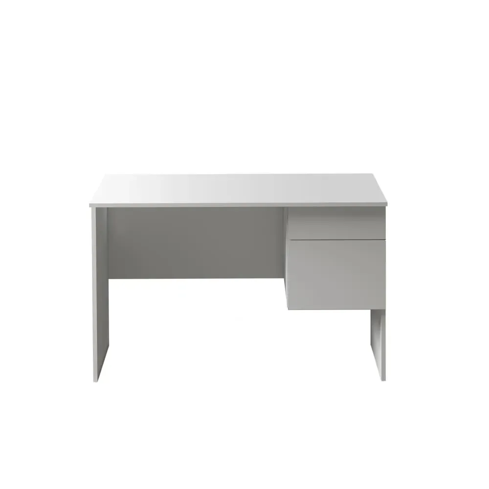 Bureau 1 porte et 1 tiroir 110 cm effet bois blanc mat