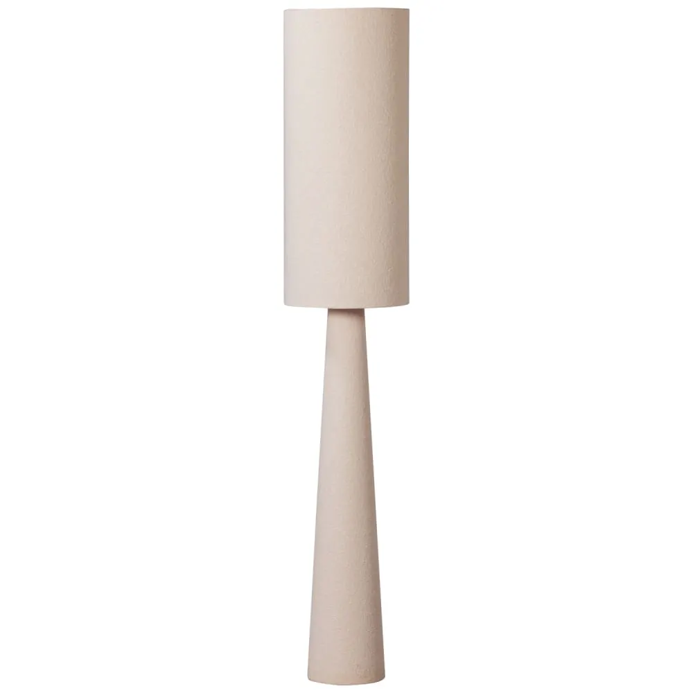 Lampadaire en fer et bouclette blanc