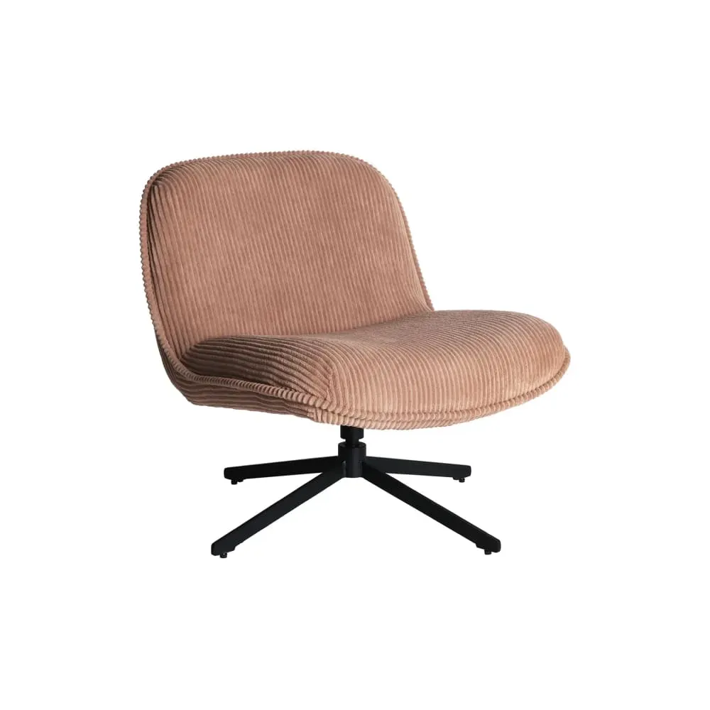 Fauteuil pivotant en velours, terre cuite  70x80x76 cm