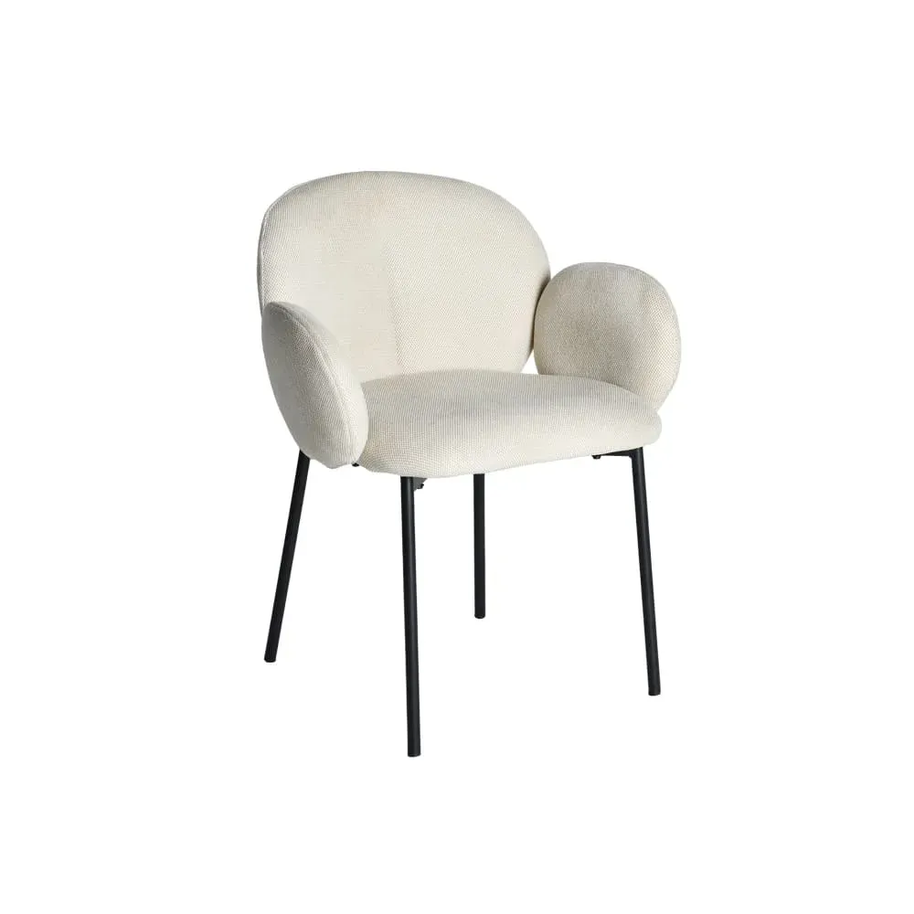 Chaise en polyester crème 60x63x78 cm - lot de 2