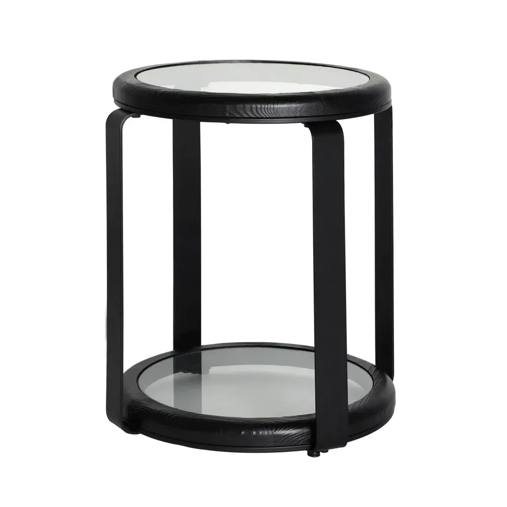 Table basse en bois de sapin noir  55x55x65 cm