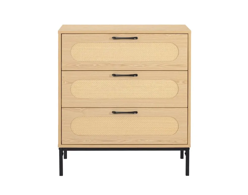 Commode 3 tiroirs 70 cm bois