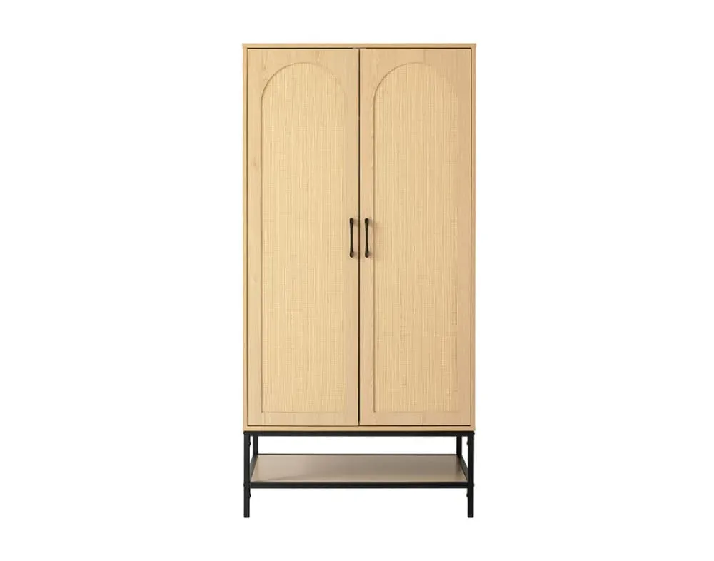 Armoire en bois contemporain 80 cm bois / noir