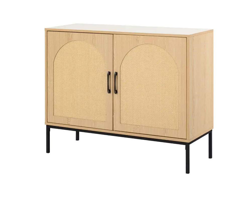 Buffet bas contemporain 100 cm bois / noir