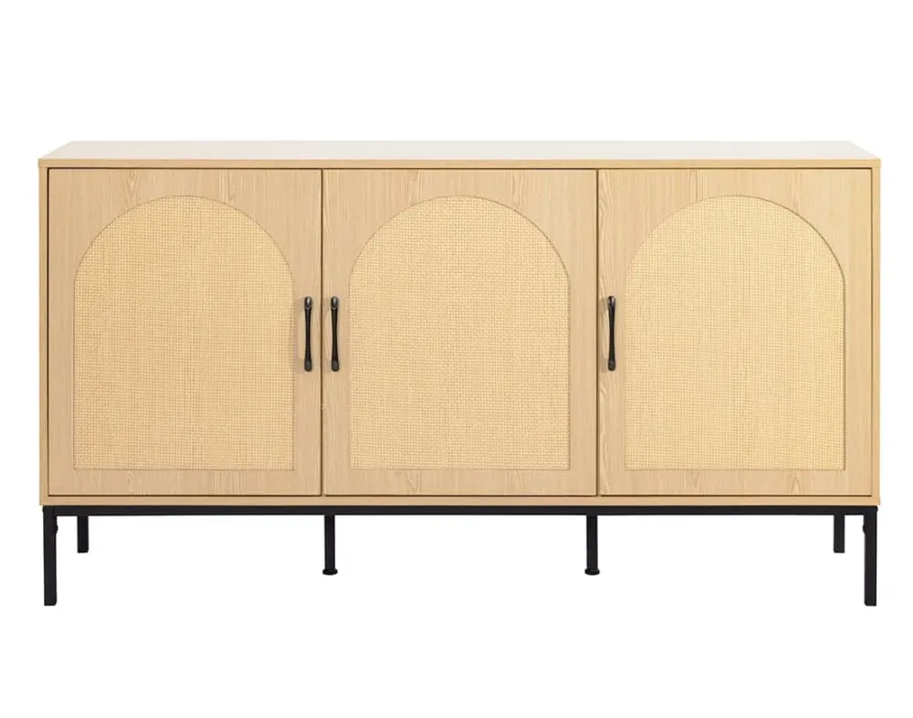 Buffet bas contemporain 150 cm bois / noir