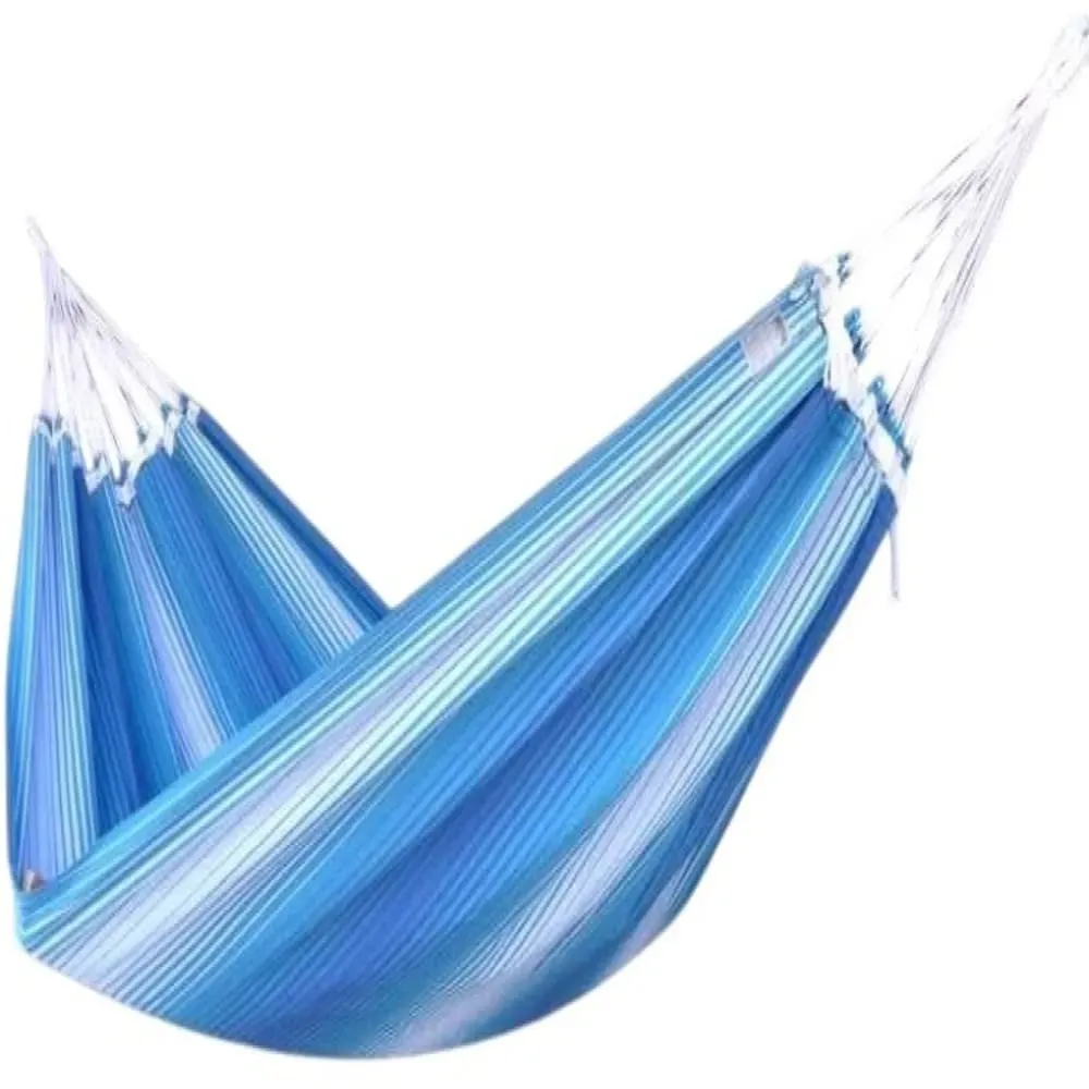 Hamac XXL en coton bleu et blanc
