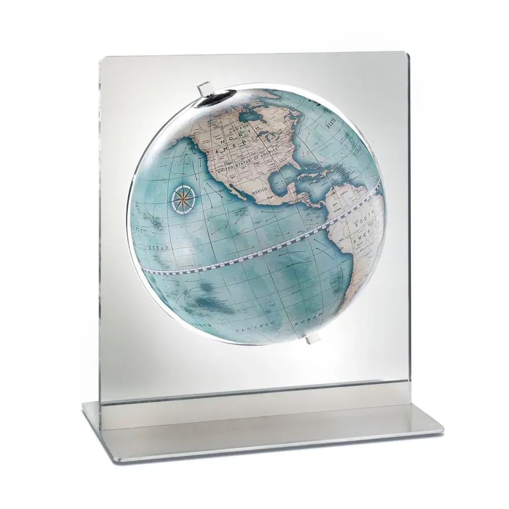 Globe de bureau bleu indigo en acrylique 28×22×h32cm