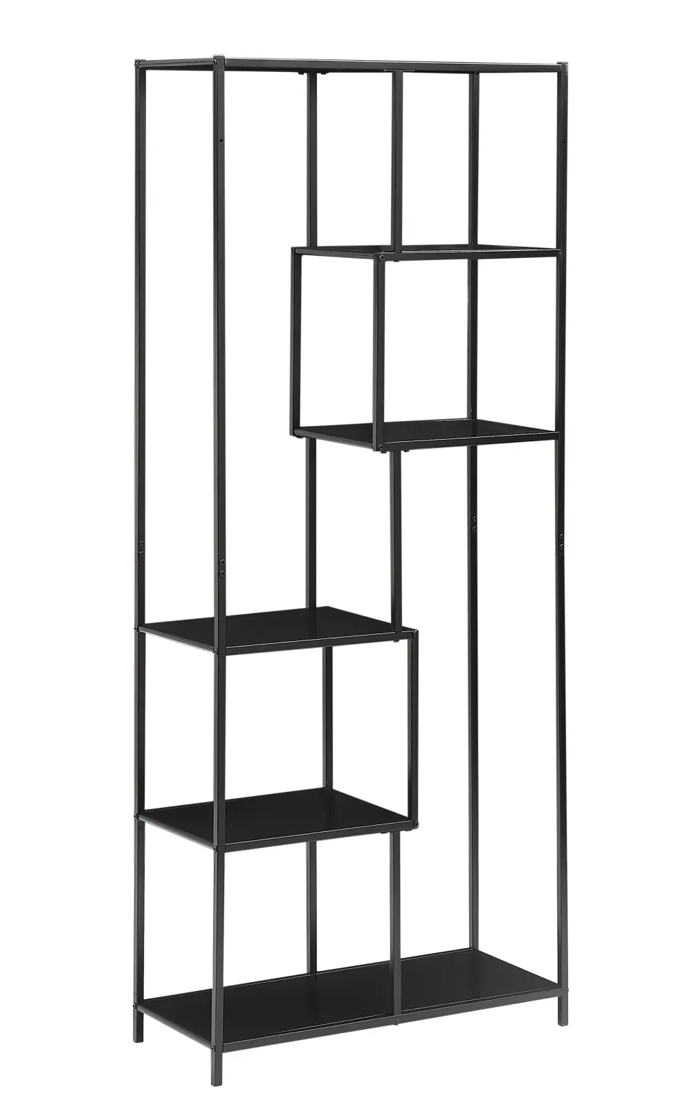Etagère bibliothèque industrielle 5 niveaux en métal noir