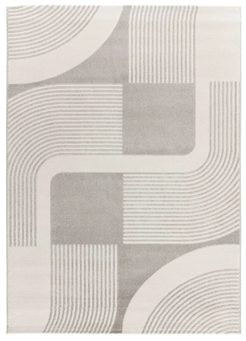 Tapis à relief blanc/gris 200x290 cm