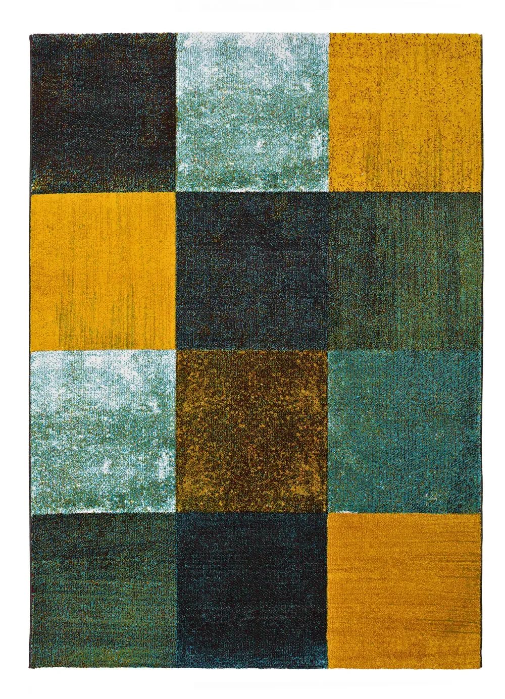 Tapis descente de lit blau/vert/jaune 60x120 cm