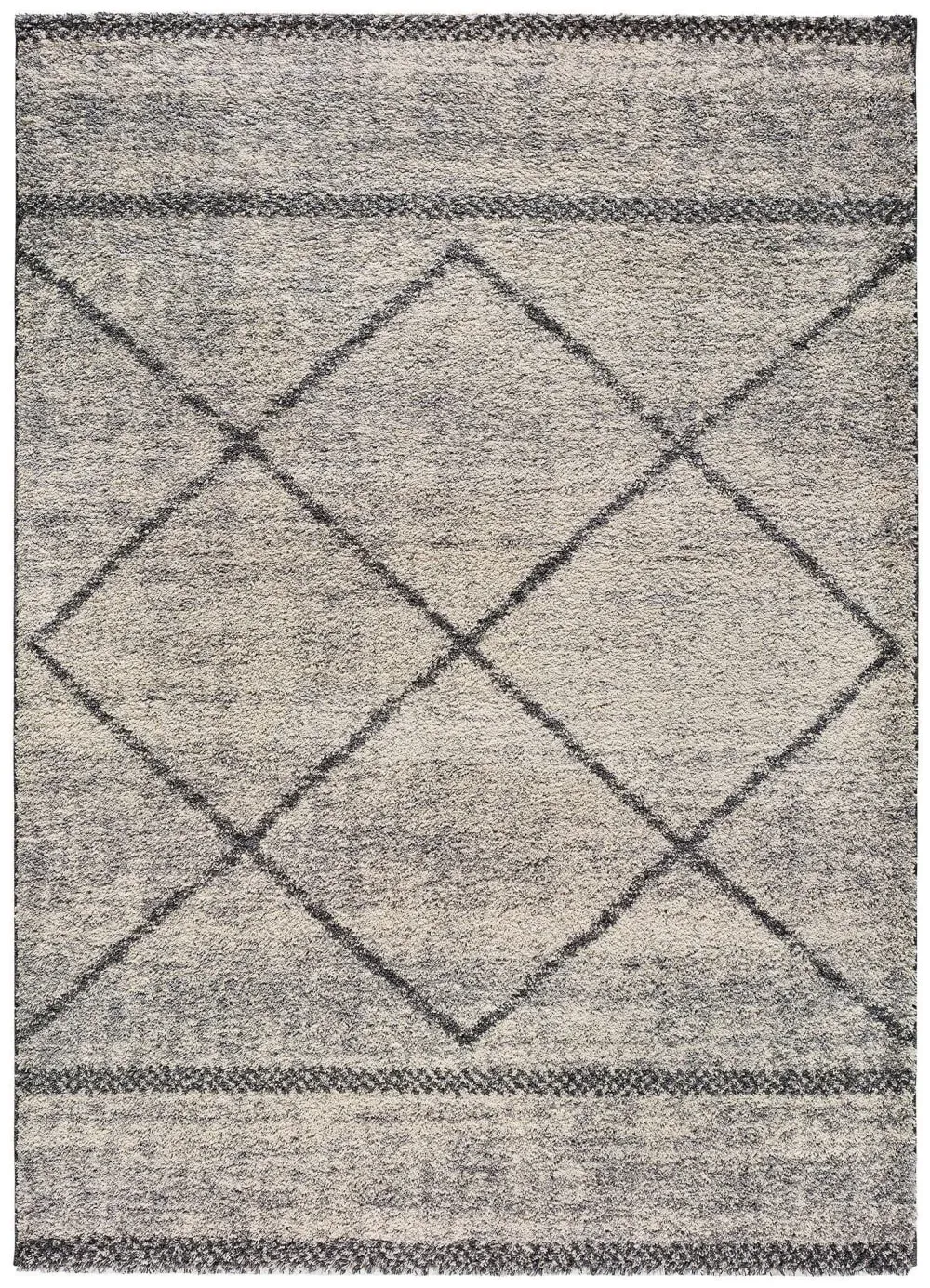 Tapis shaggy ethnique gris 160x230 cm