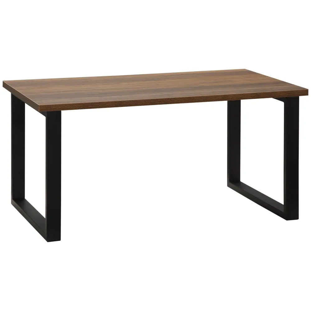 Table basse rectangulaire style industriel pied métal plateau bois
