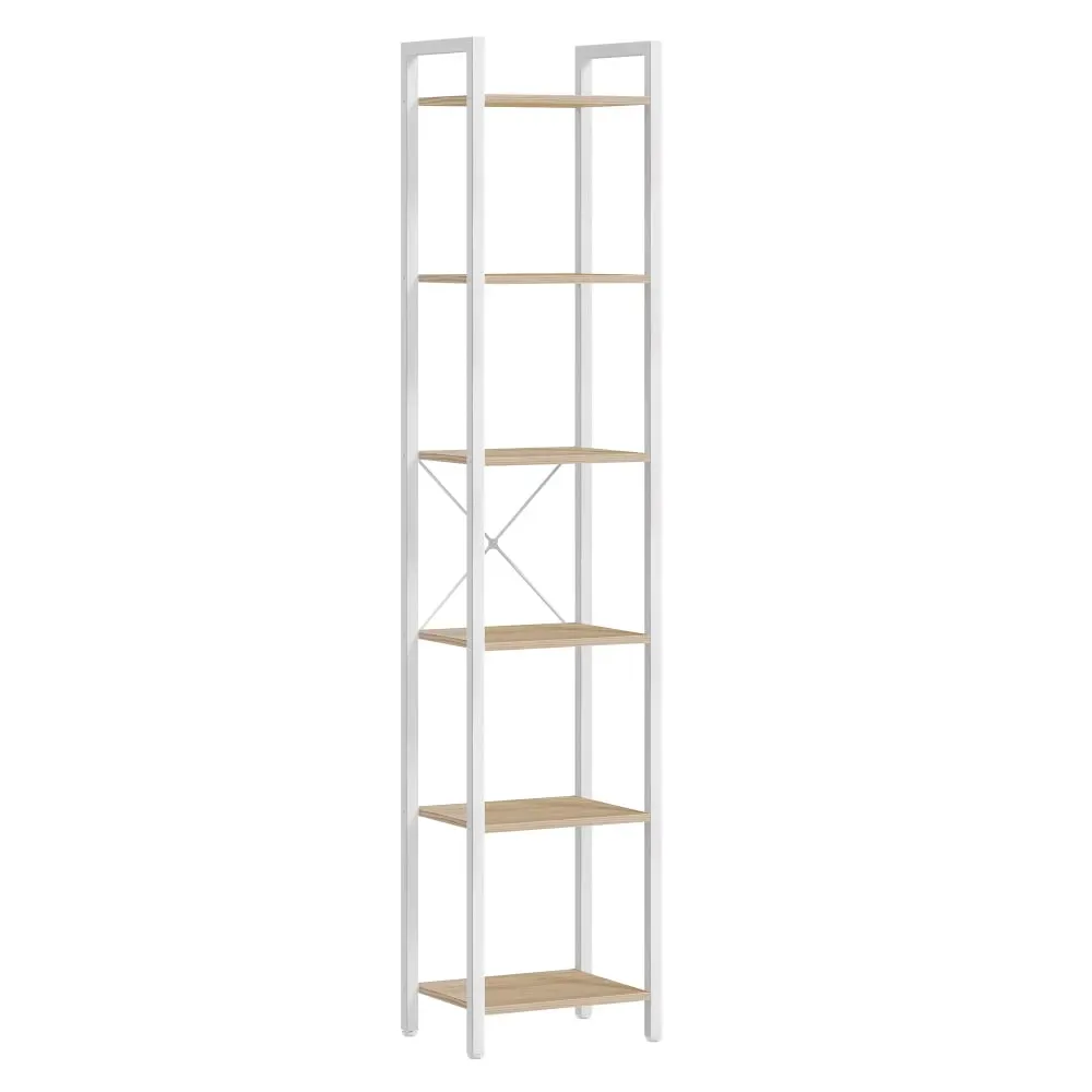 Étagère 6 niveaux 30 x 40 x 187,5 cm style industriel beige et blanc