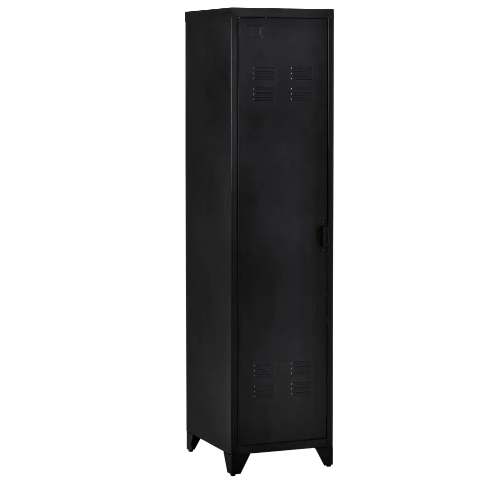 Armoire vestiaire compacte avec 3 étagères en métal gris