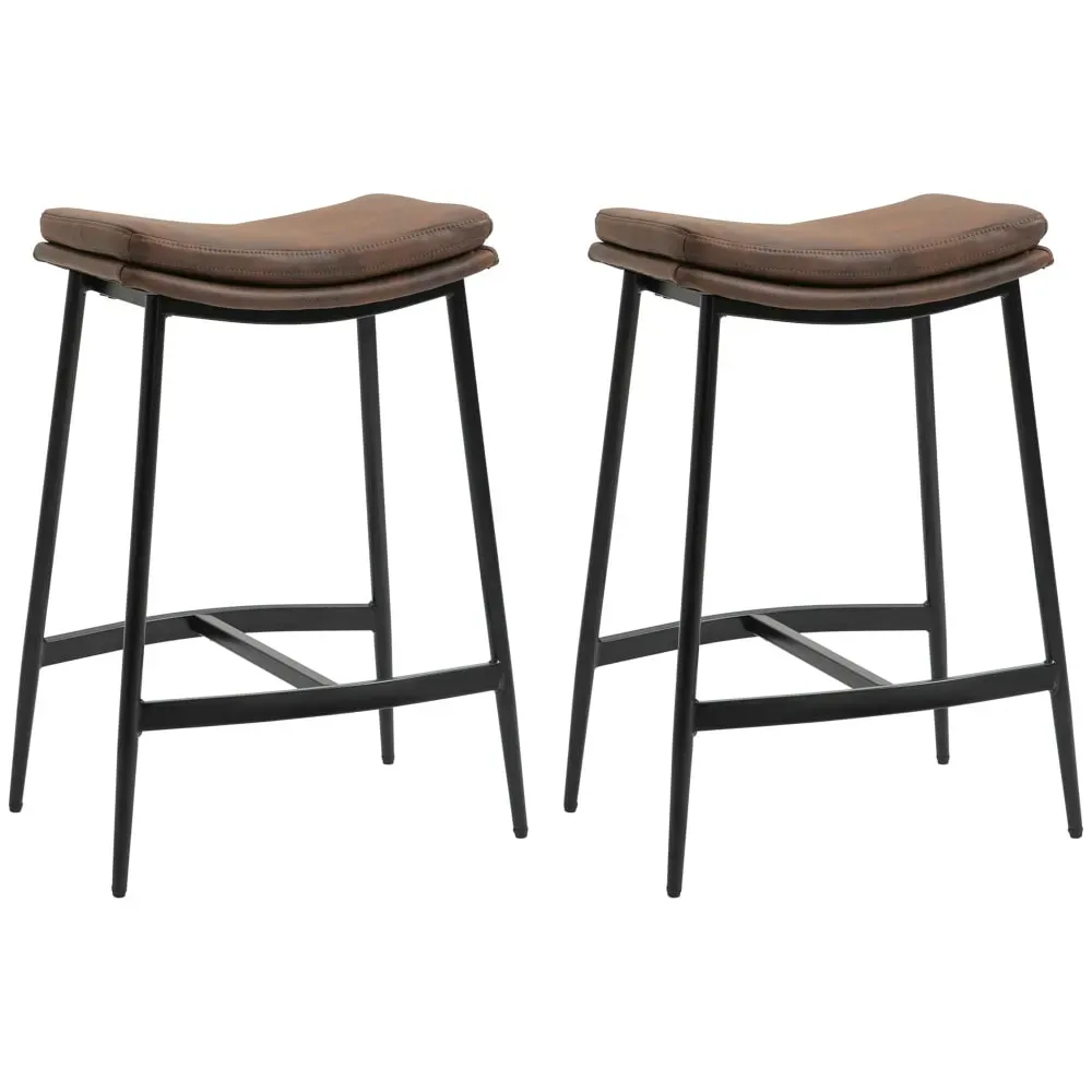 Tabourets de bar style industriel acier marron noir