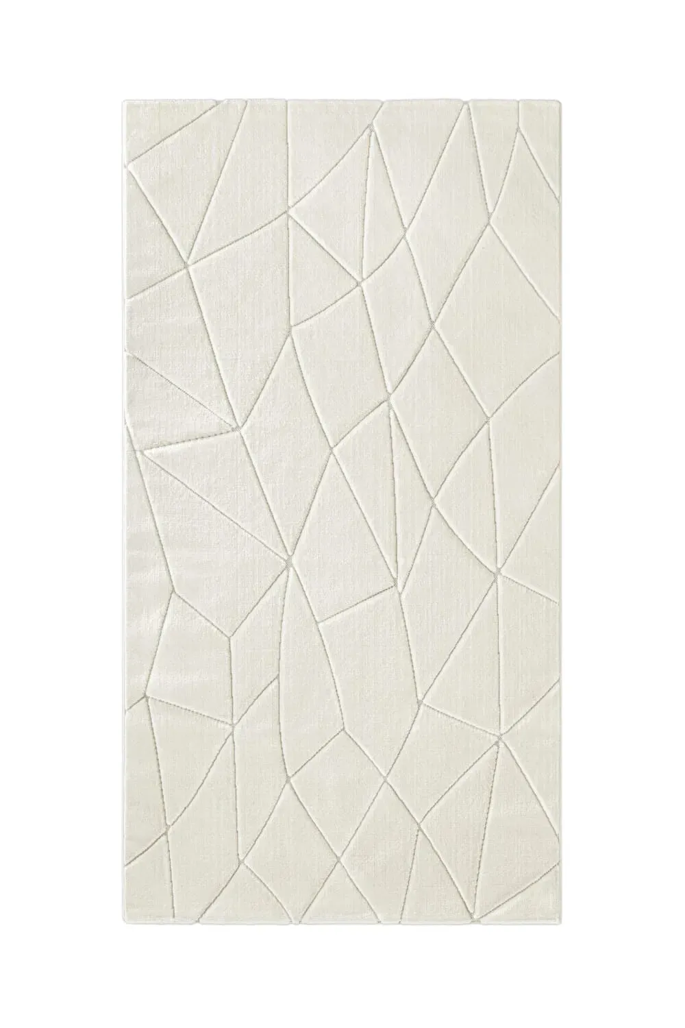 Tapis à relief effet optique blanc cassé 80x150