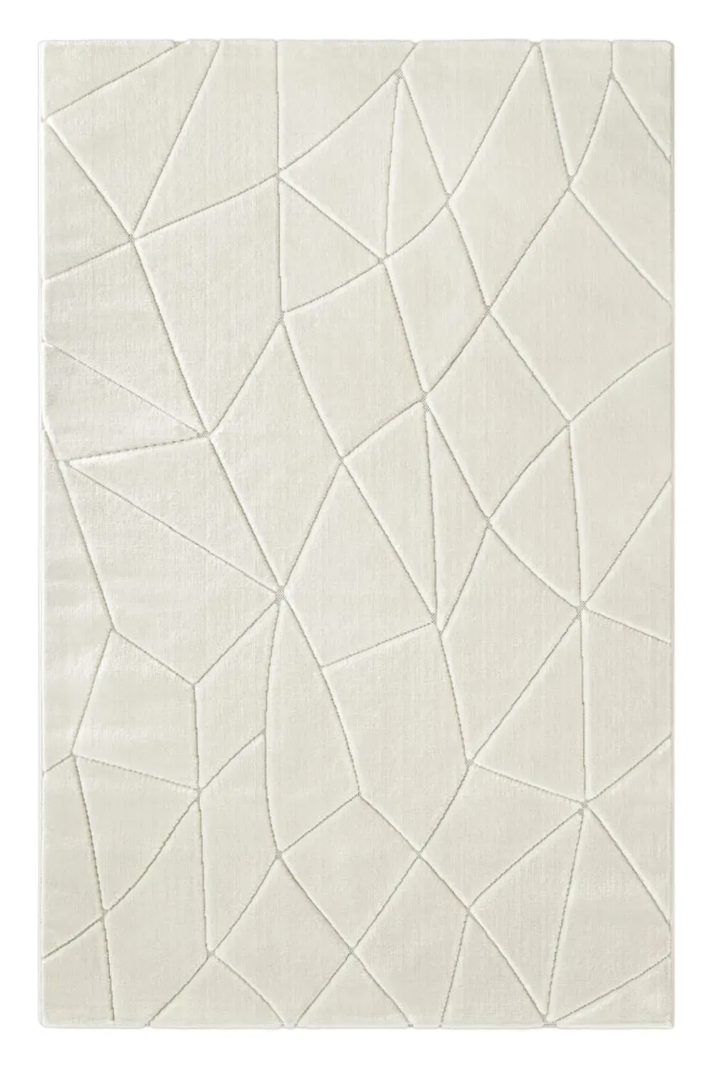 Tapis à relief effet optique blanc cassé 120x170