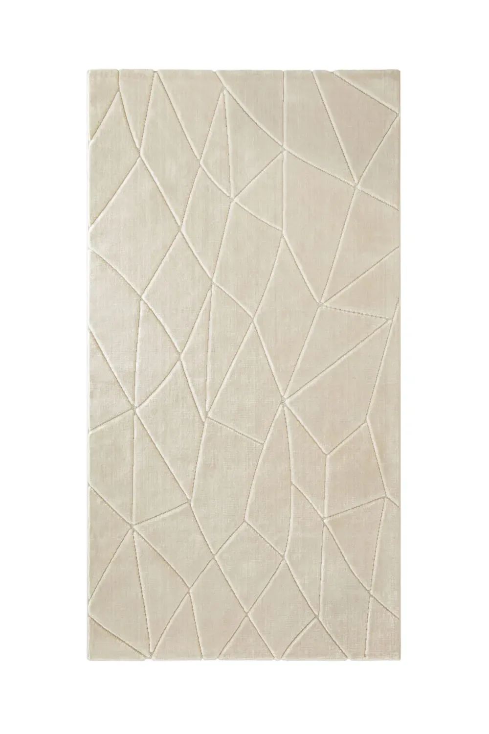 Tapis à relief effet optique beige sable 80x150