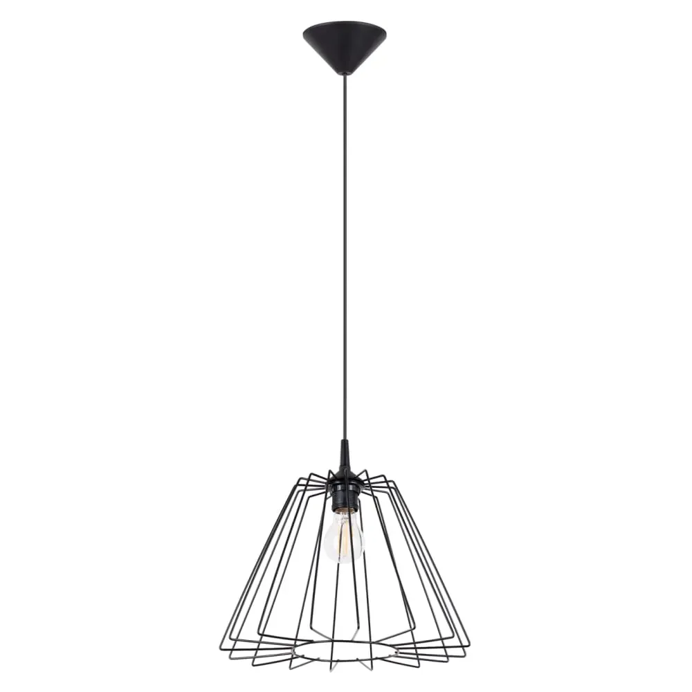 Lampe à suspension acier noir H 91 cm