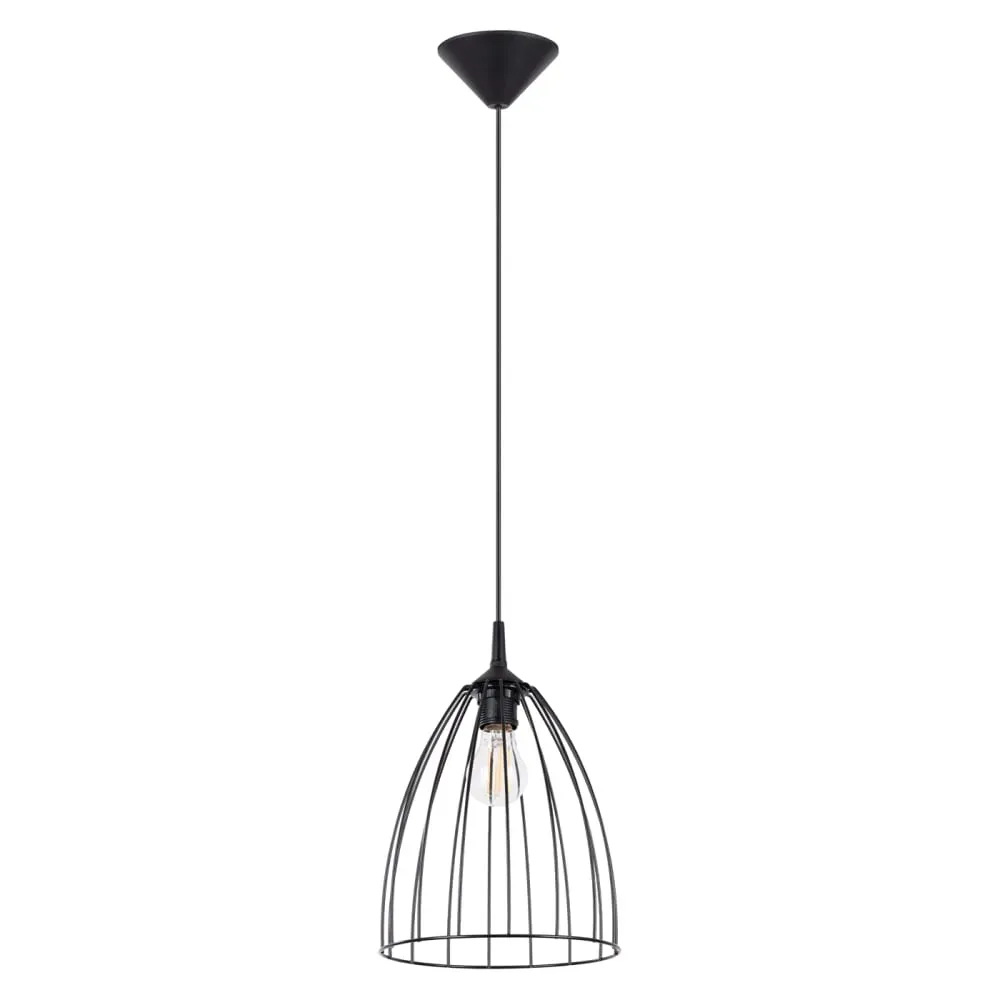 Lampe à suspension acier noir H 92 cm