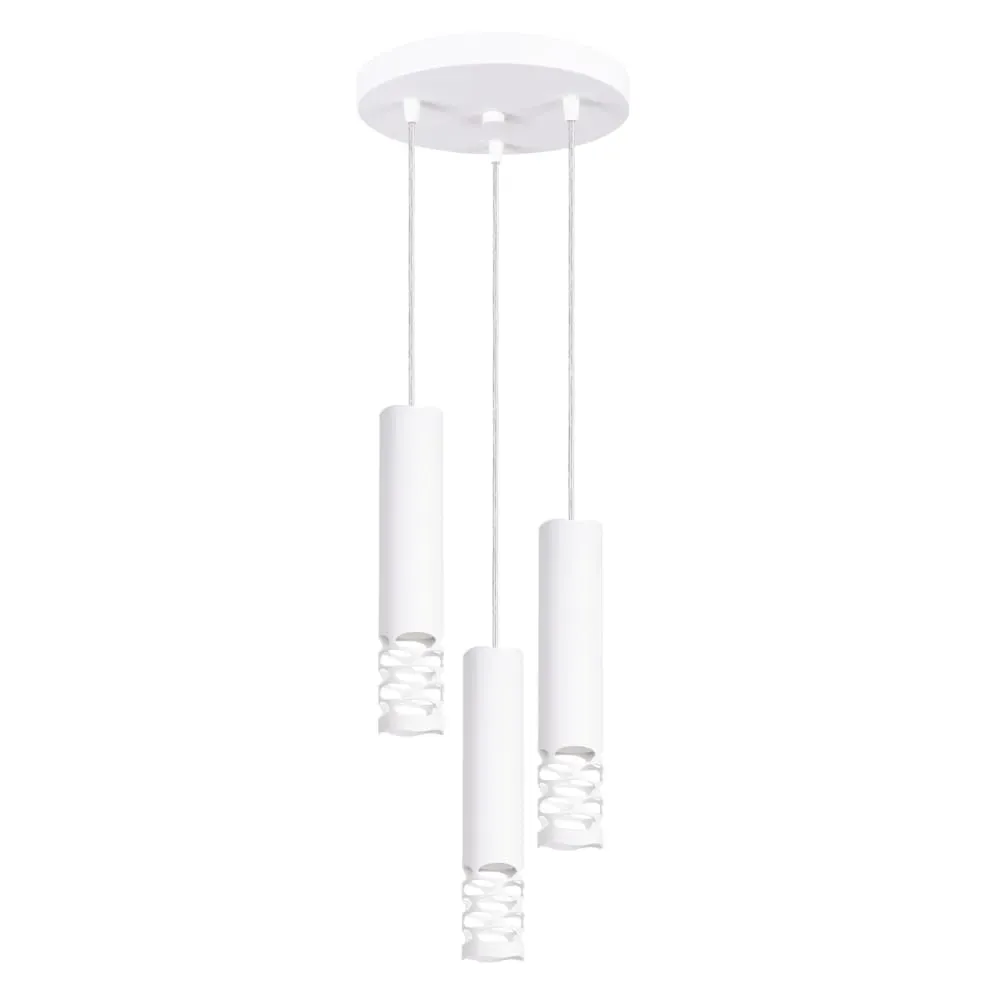 Lampe à suspension acier blanc H 125 cm