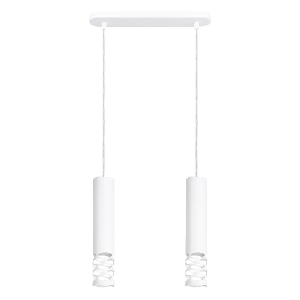 Lampe à suspension acier blanc H 125 cm