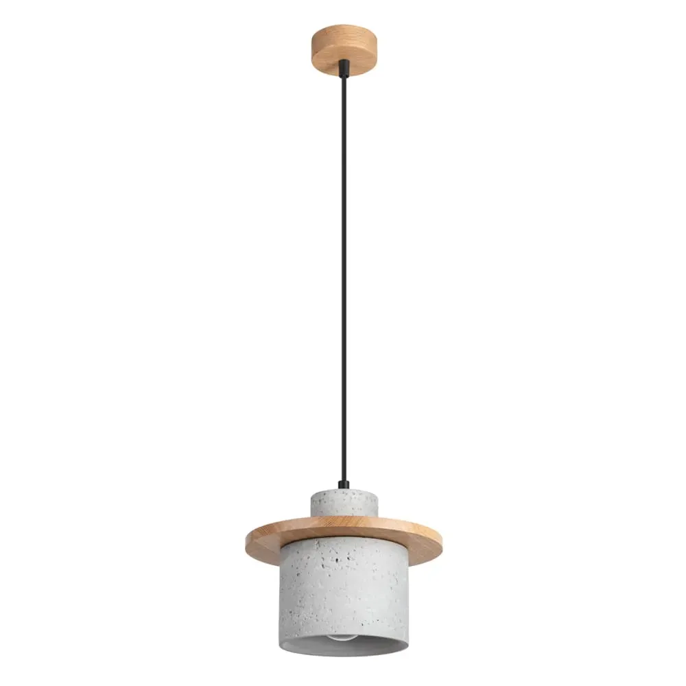 Lampe à suspension béton gris H 125 cm