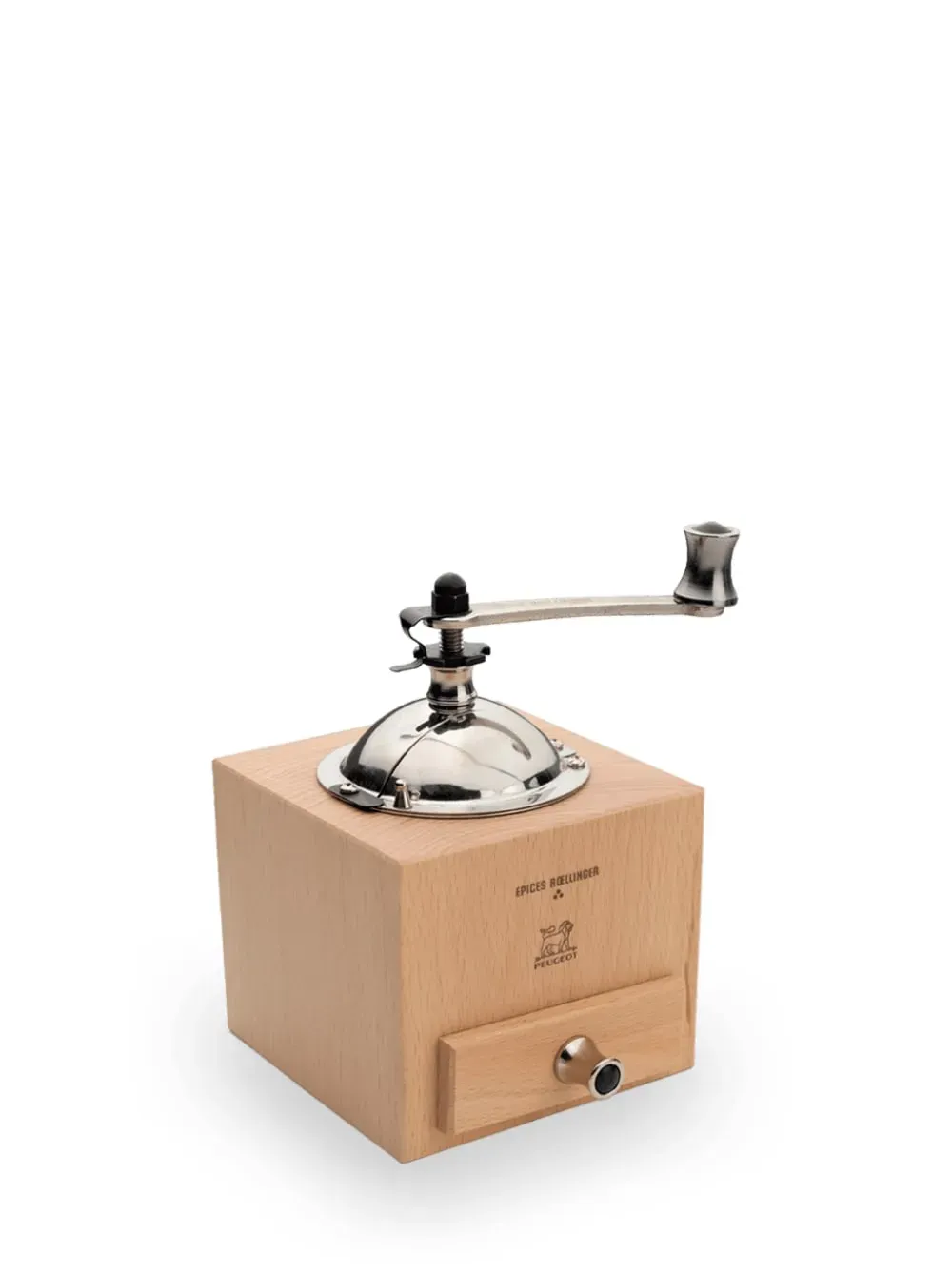 Moulin à poivre manuel en bois avec manivelle, naturel, 13 cm - 5in