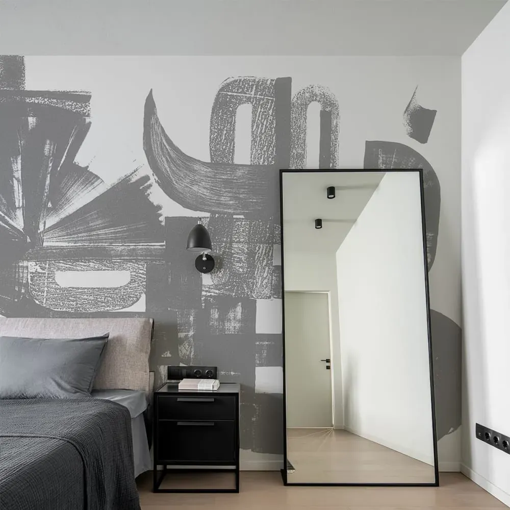 Papier peint panoramique graphique gris 150x250cm