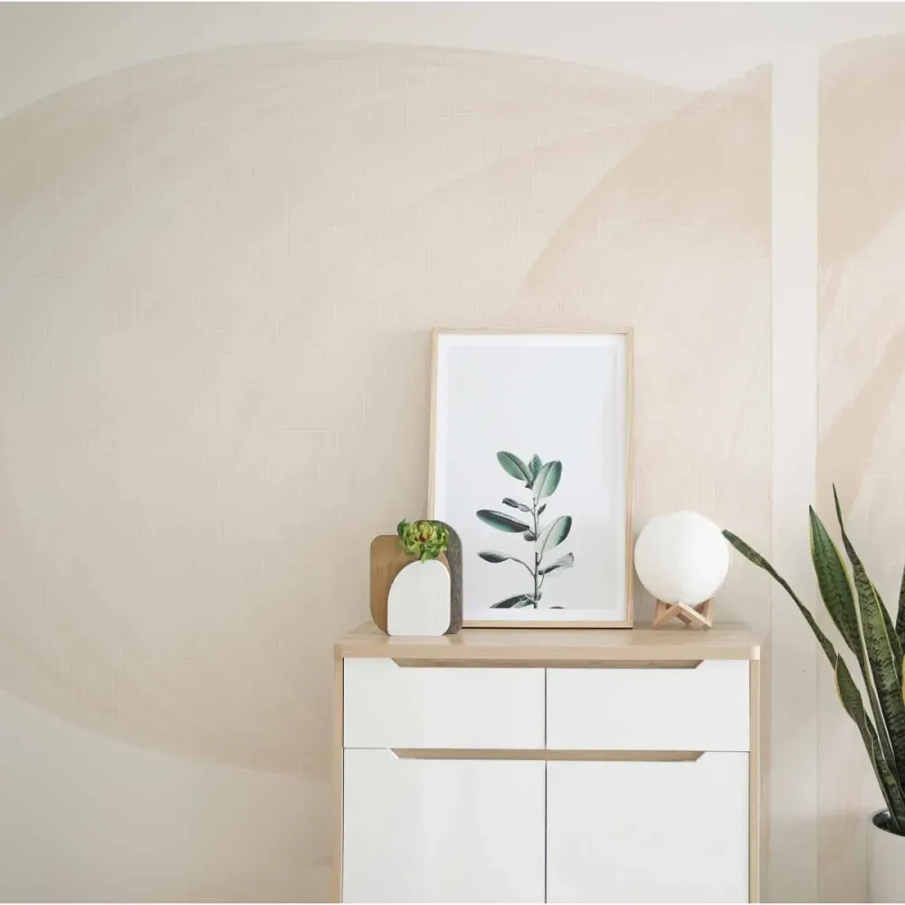 Papier peint panoramique graphique beige 225x250cm