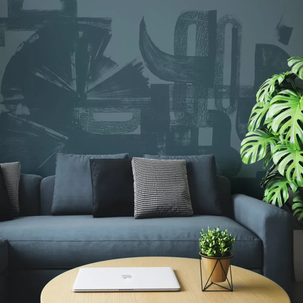 Papier peint panoramique graphique bleu 150x250cm