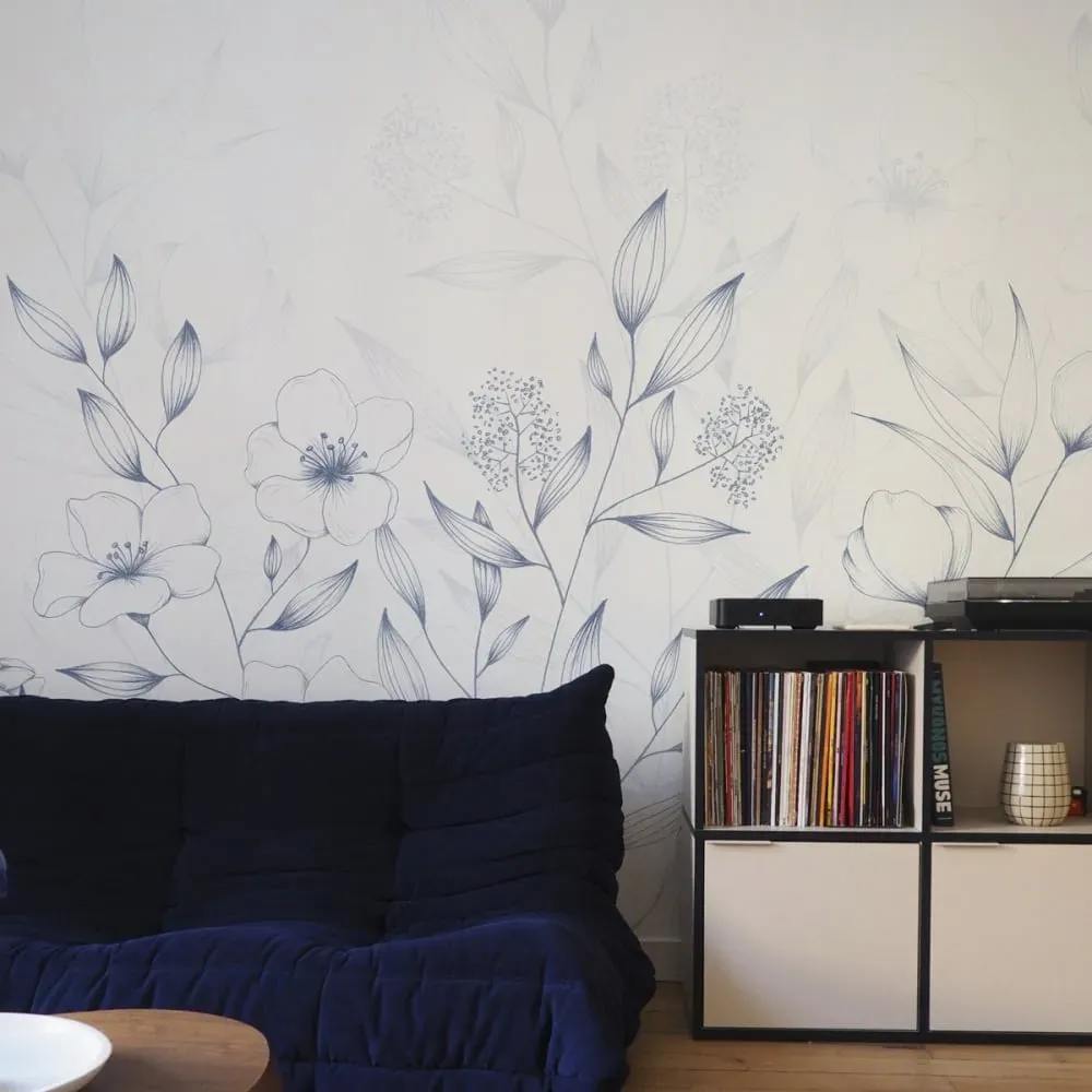 Papier peint panoramique printemps bleu 450x250cm