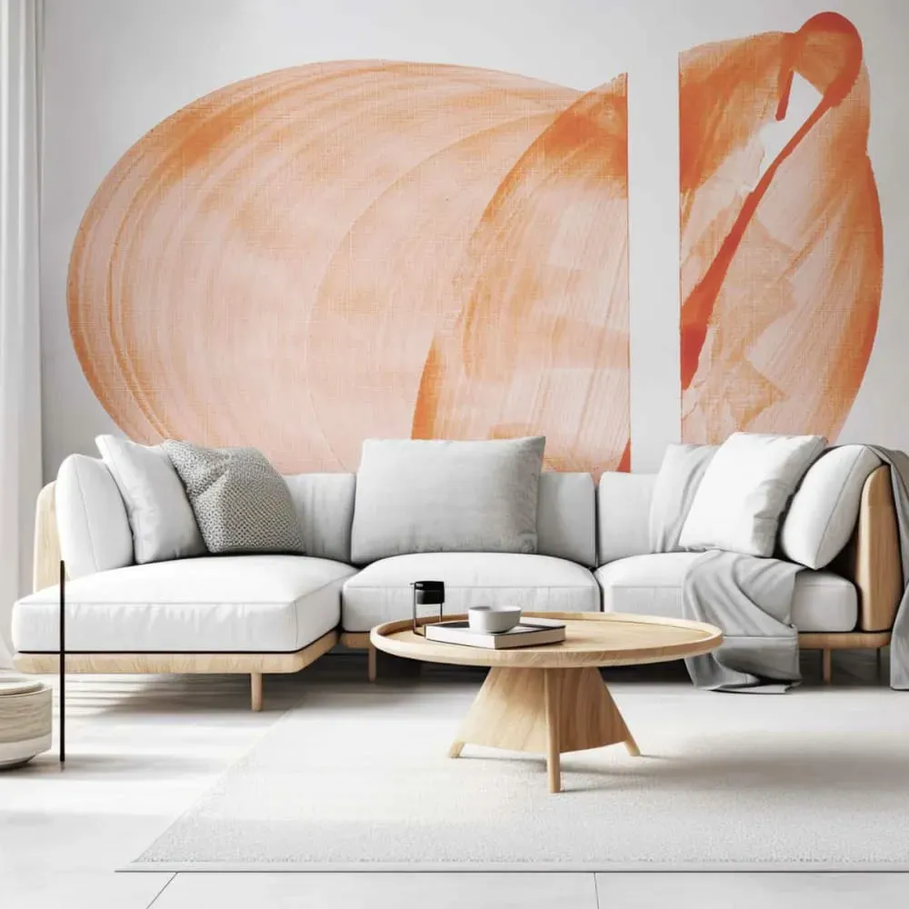 Papier peint panoramique graphique rouge 300x250cm