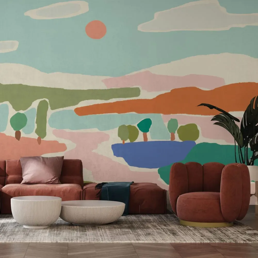 Papier peint panoramique été en couleur couleurs 525x250cm