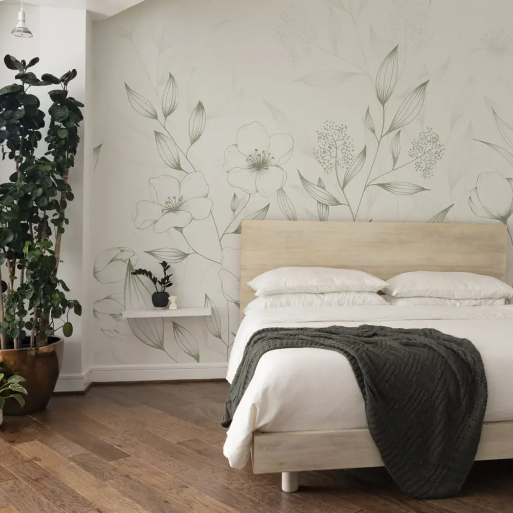 Papier peint panoramique printemps vert 225x250cm