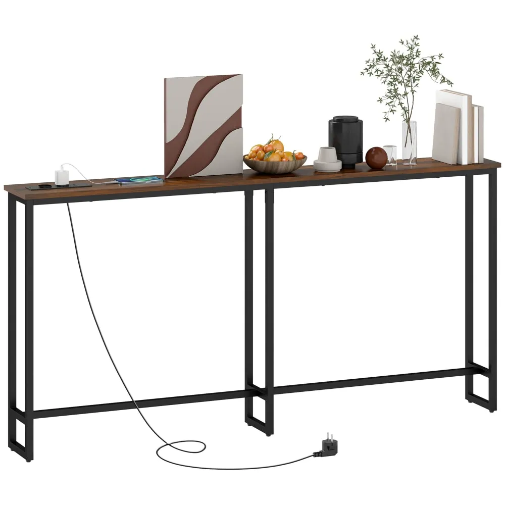 Console meuble style industriel métal marron